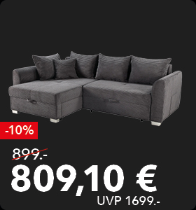 Lotte Eckgarnitur grau Stoff