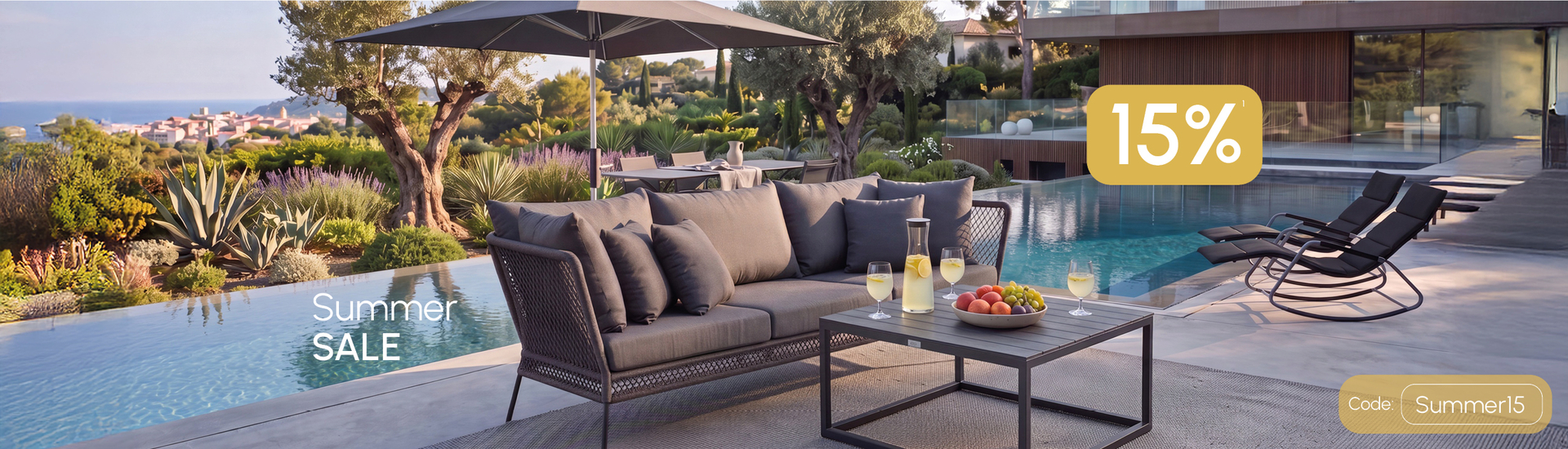Sommerrabatt auf M&ouml;bel, Gartenm&ouml;bel, Haushaltsartikel, Deko, Teppiche u.v.m. 15% sparen&sup1;