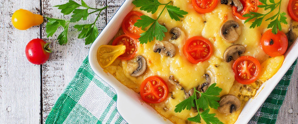 One-Pot-Pasta mit Spinat & Champignons
