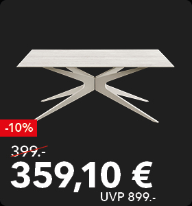 Weißer hochwertiger Esstisch aus Holzmaterial von SDT (180x75x90) im modernen Stil. Jetzt statt 899 Euro nur noch 359,10 Euro im Schaffrath Black Sale.