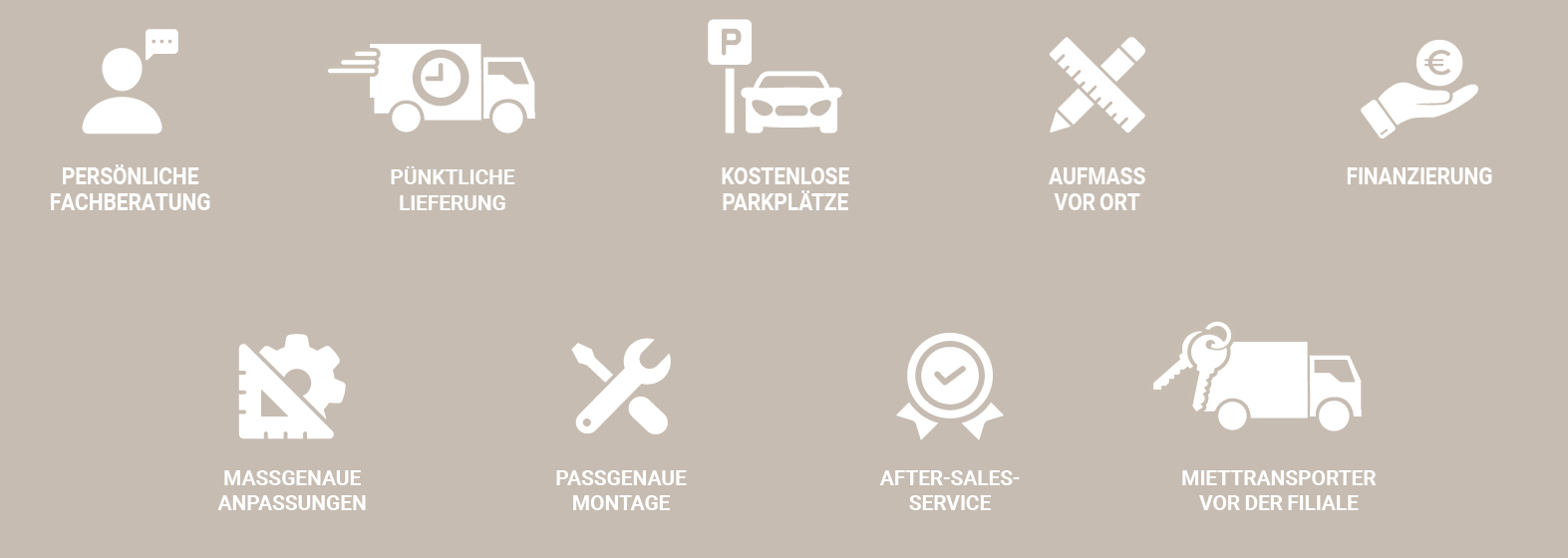 Icon Persönlich Fachberatung, Kuchen-Finanzierung, Handwerker-Service, 3d-Computer-Planung, Aufmass vor Ort