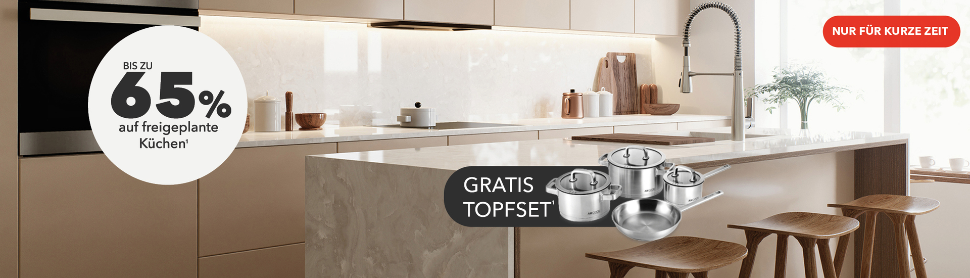 K&uuml;chen zum Jubil&auml;umspreis &ndash; 65 Jahre Schaffrath, bis zu 50 % Rabatt auf individuell geplante K&uuml;chen + 10 % Extra