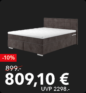 Graues hochwertiges Boxspringbett von Carolin (F004 Boston, TFK-Matratze H3) aus Materialmix mit einer Liegefläche von 180x200cm im modernen Stil. Jetzt statt 2.298 Euro nur noch 809,10 Euro im Schaffrath Black Sale.