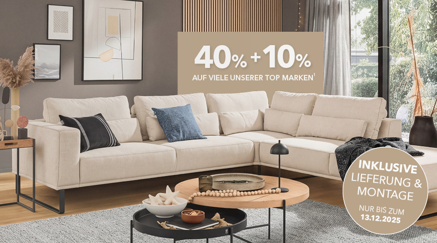 Grundrabatt 40% auf Möbel