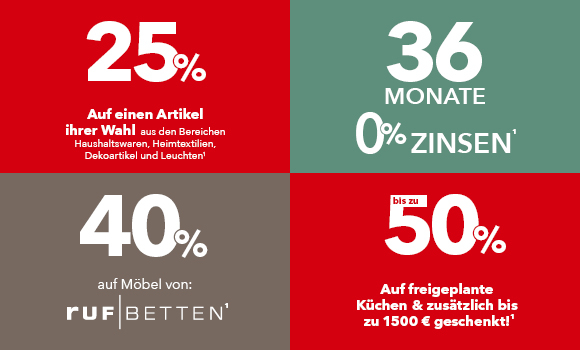 Top Angebote, Rabatt auf Möbel