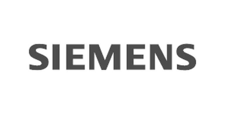 Weißes Bild mit Schriftzug "SIEMENS"