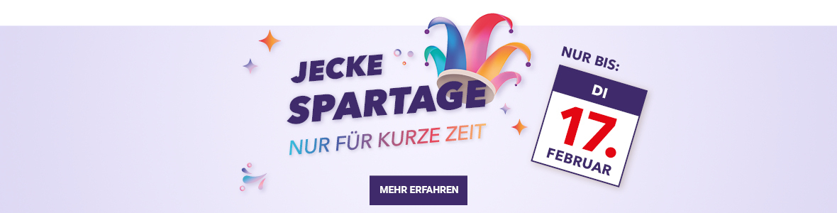 Jecke Spartage 50% Rabatt auf freigeplante K&uuml;chen + 11,11% Rabatt extra  06.02.-17.02