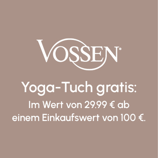 Yoga-Tuch gratis: Im Wert von 29.99 &euro; ab  einem Einkaufswert von 100 &euro;.