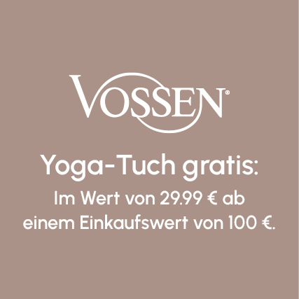 Yoga-Tuch gratis: Im Wert von 29.99 &euro; ab  einem Einkaufswert von 100 &euro;.