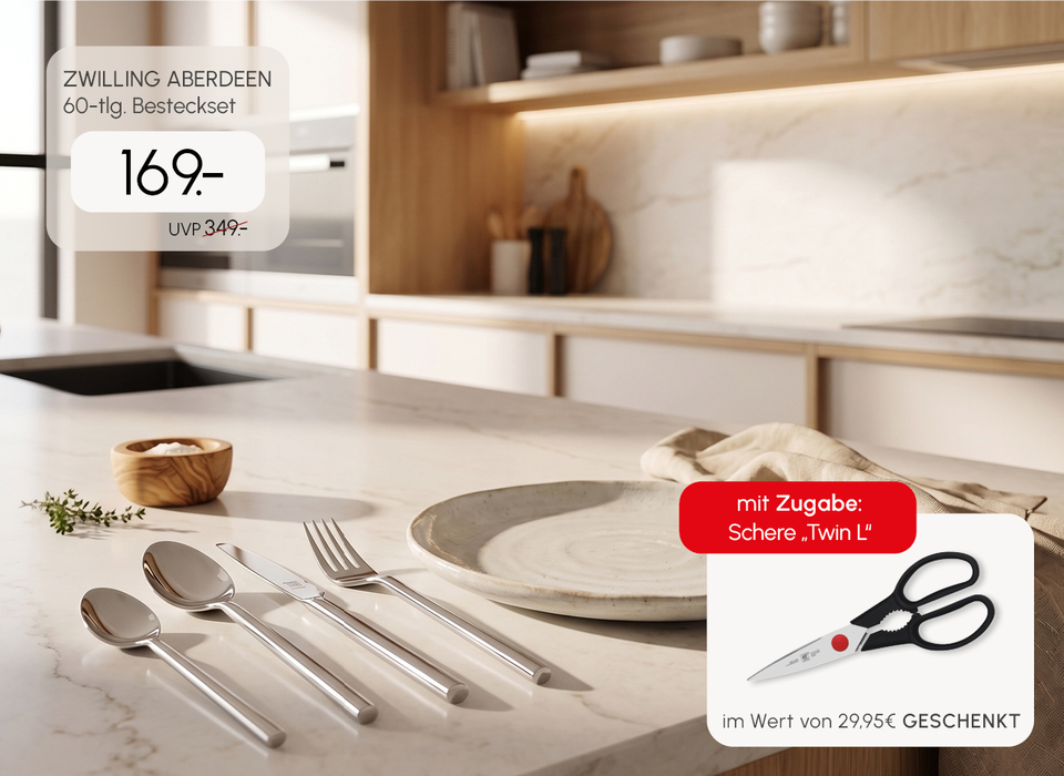 Zwilling Aberdeen Besteckset mit Gratis-Schere &bdquo;Twin L&ldquo;&nbsp;
