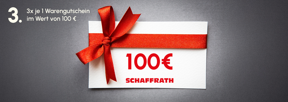 Gewinnspiel 3x je 1 Warengutschein im Wert von 100 &euro;