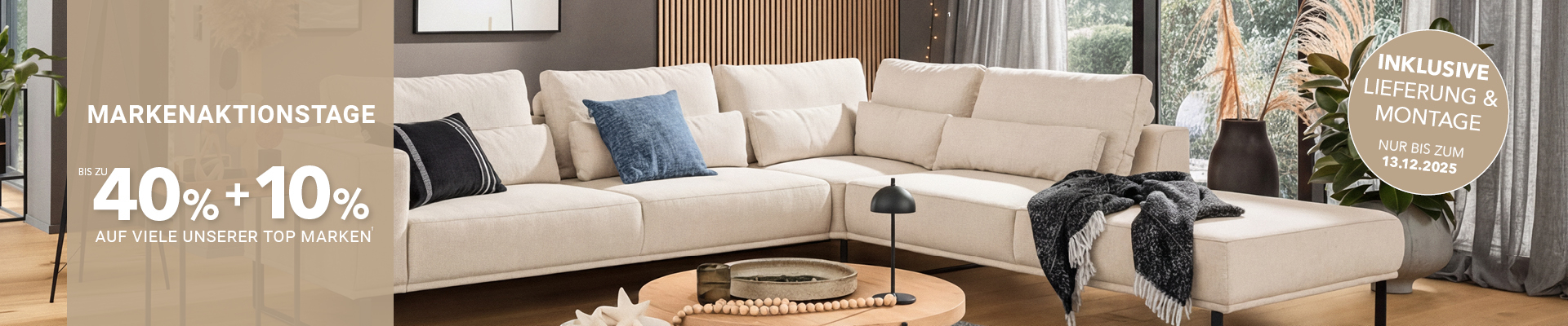 Grundrabatt 40% + 10% Extra auf Möbel
