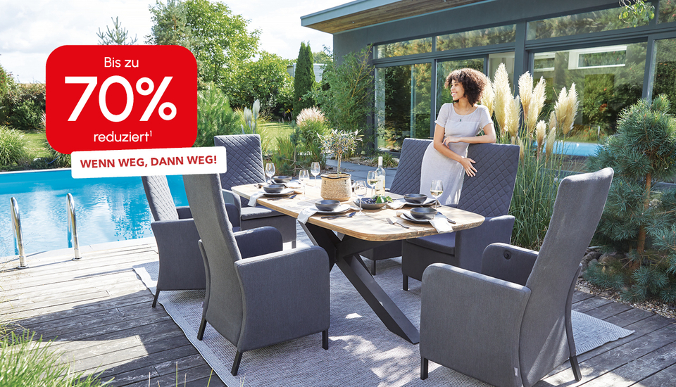 SSV Garten bei Schaffrath, Sichern Sie sich bis zu 70 % Rabatt auf ausgew&auml;hlte Gartenm&ouml;bel und Gartenartikel in den Filialen