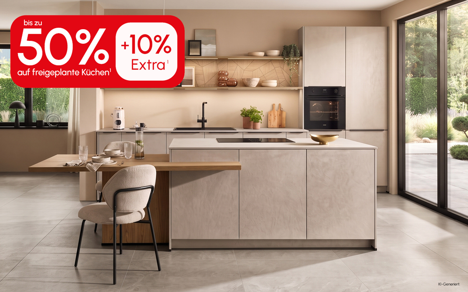 50 % auf freigeplante K&uuml;chen + 10 % Extra