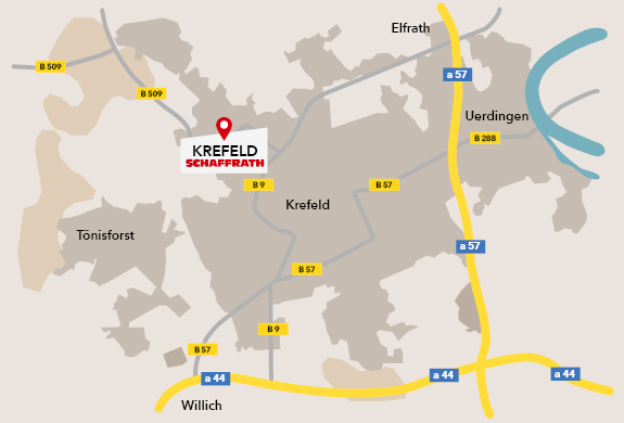 Wegbeschreibung zum Wohnkaufhaus in Krefeld
