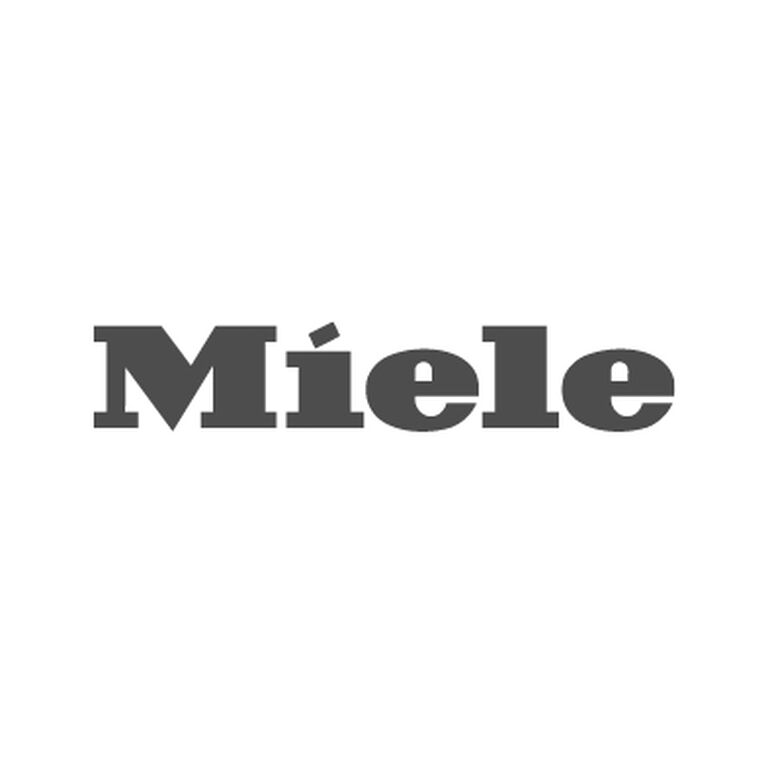 Weißes Bild mit Schriftzug "Miele"
