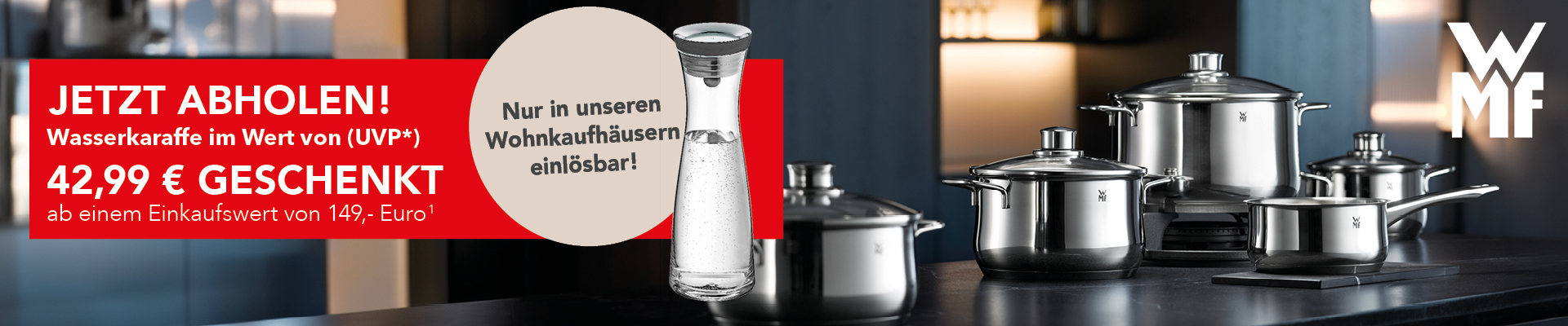WMF Produkte kaufen und hochwertige Karaffe gratis erhalten