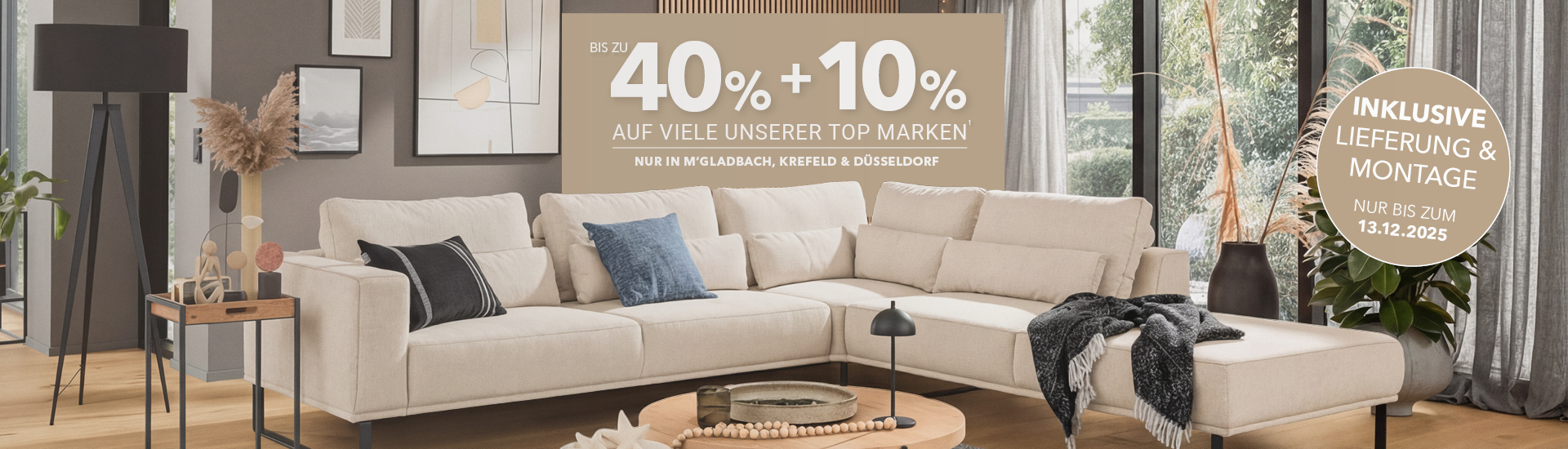 40 plus 10 Prozent auf Möbel, Matrazen und Teppiche auf top Marken. 