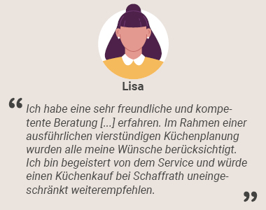 Positive Bewertung einer zufriedenen Kundin namens Lisa