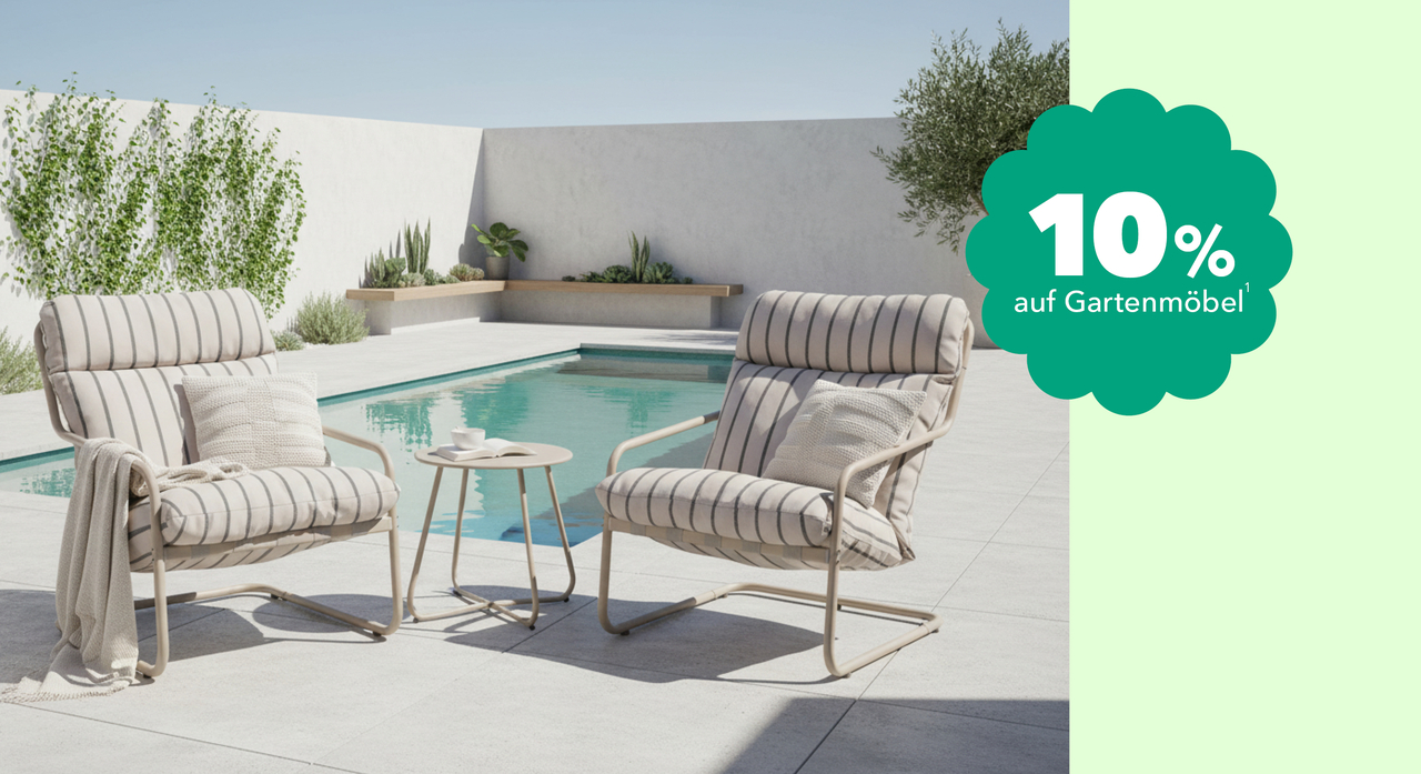 10% Rabatt&sup1; beim Kauf von Gartenm&ouml;beln
