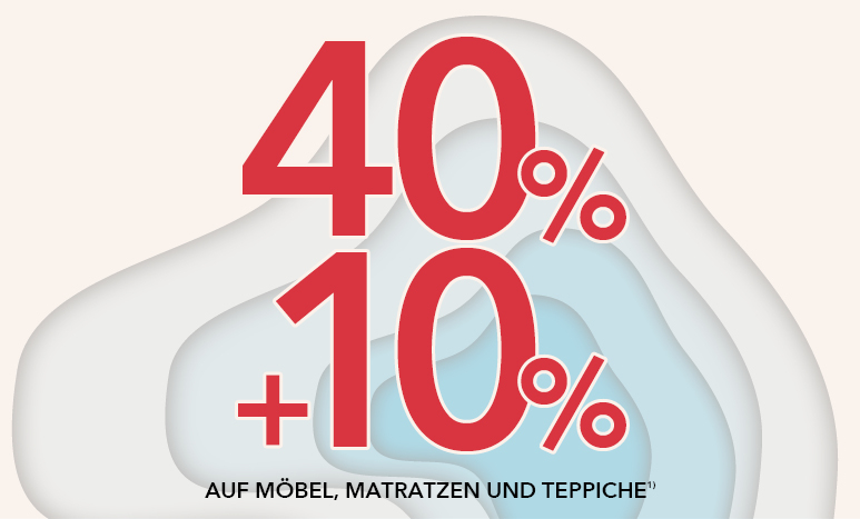 44 Prozent Rabatt auf Moebel Matratzen und Teppiche