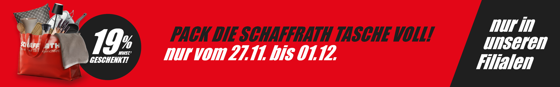 Pack die Schaffrath Tasche voll Black Sale Rabatte