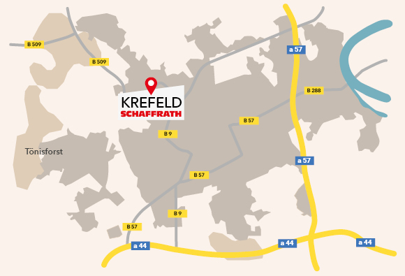 Wegbeschreibung zum Wohnkaufhaus in Krefeld