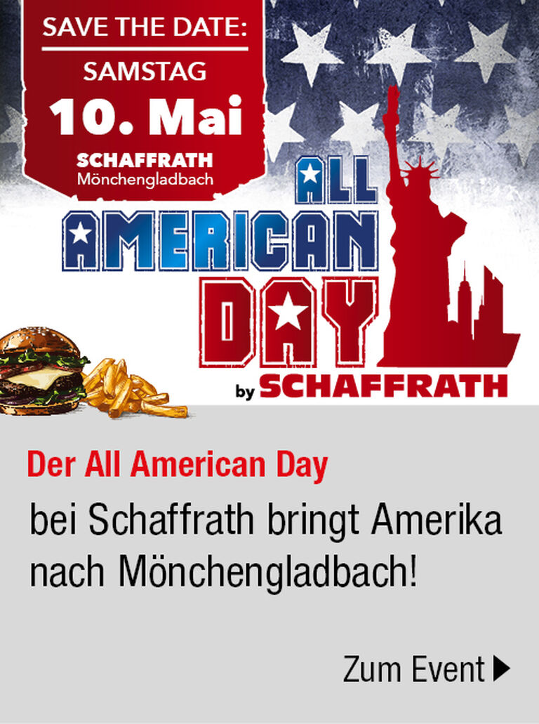 Save the Date: All American Day bei Schaffrath Mönchengladbach am 10. Mai