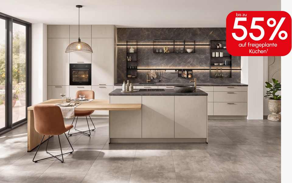 Tot 50% korting op vrij geplande keukens + tot &euro; 2.000 keukenpremie