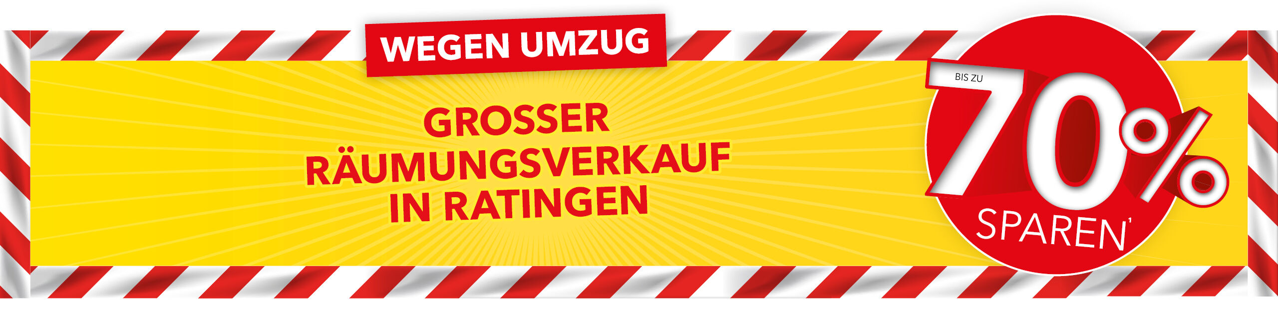 Gro&szlig;er R&auml;umungsverkauf in Ratingen &ndash; bis zu 70 % reduziert