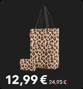 Stilvolles Reisenthel Set aus Shopper und Pouch. Jetzt statt 24,95 Euro nur noch 12,99 Euro im Schaffrath Black Sale.