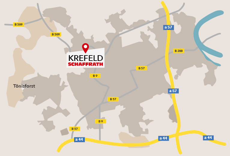 Wegbeschreibung zum Wohnkaufhaus in Krefeld