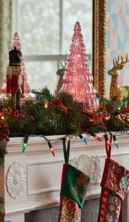 Weihnachtsbaum in pink leuchtend