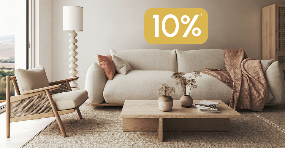 10 % Rabatt sichern auf Haushaltsartikel, Deko, Textilien, und M&ouml;bel !&sup1;