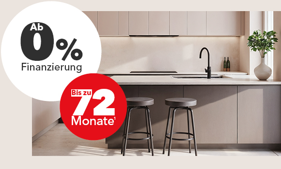 Gem&uuml;tlich beleuchtete K&uuml;che, Rabatt ab 0% Finanzierung bis zu 72 Monate