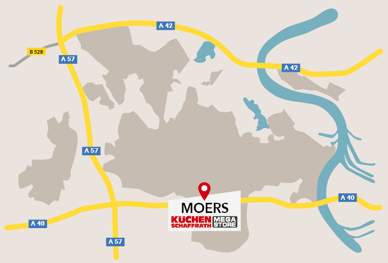 Wegbeschreibung zum Mega Store in Moers