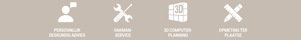 Stipte levering  Exacte montage   Elektro- & sanitairinstallatie   Oud meubilair afvoer