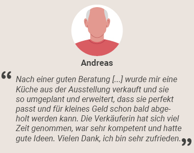Positive Bewertung eines zufriedenen Kunden namens Andreas