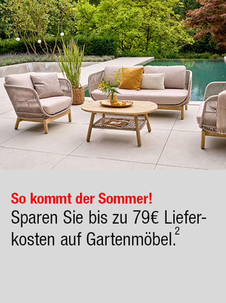 Sparen Sie Lieferkosten auf Gartenmöbel bei Schaffrath 