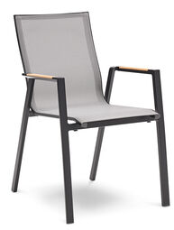 Gartenstuhl stapelbar Alu/Teak