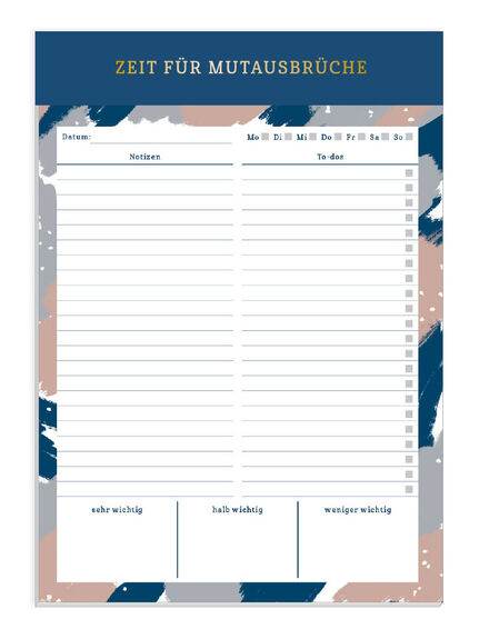 Grafik Werkstatt Tages-To-Do Block