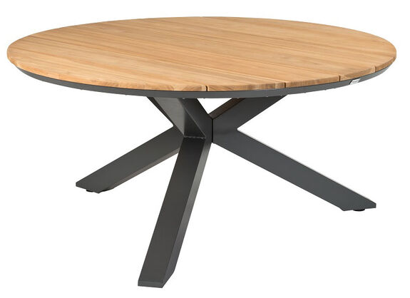 TIERRA OUTDOOR Teaktisch rund X-Fu&szlig;