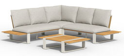 Gartenlounge Set Alu/Teak