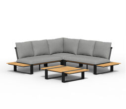 Gartenlounge Set Alu/Teak