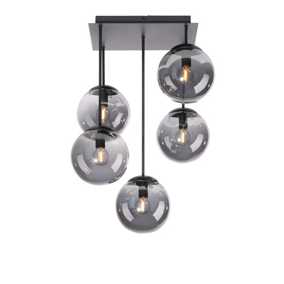JUST LIGHT Deckenleuchte 5flg schwarz