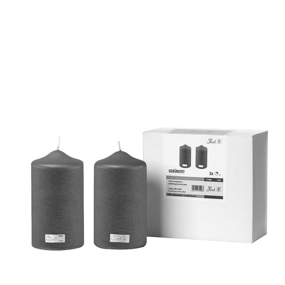 Fink Stumpenkerze 15cm grau