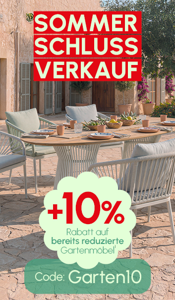 Entdecken Sie den Sommerschlussverkauf mit 10% extra Rabatt online auf bereits reduzierte Gartenartikel von Schaffrath¹