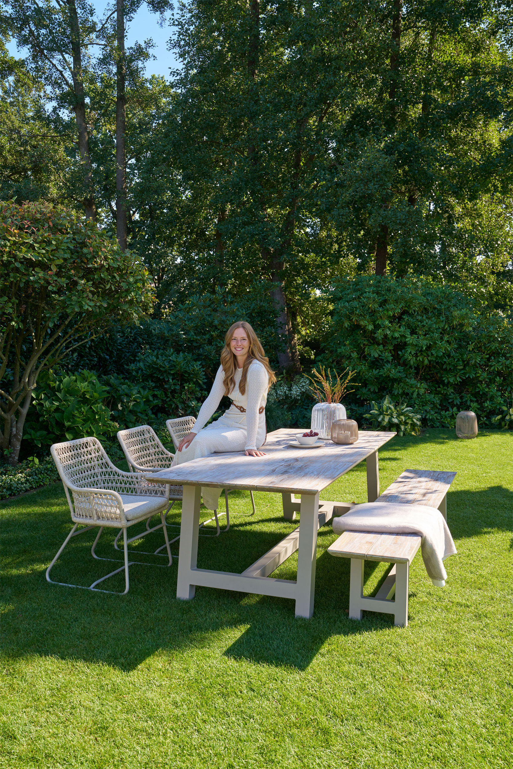 Gartentisch Teak Weiss image number null