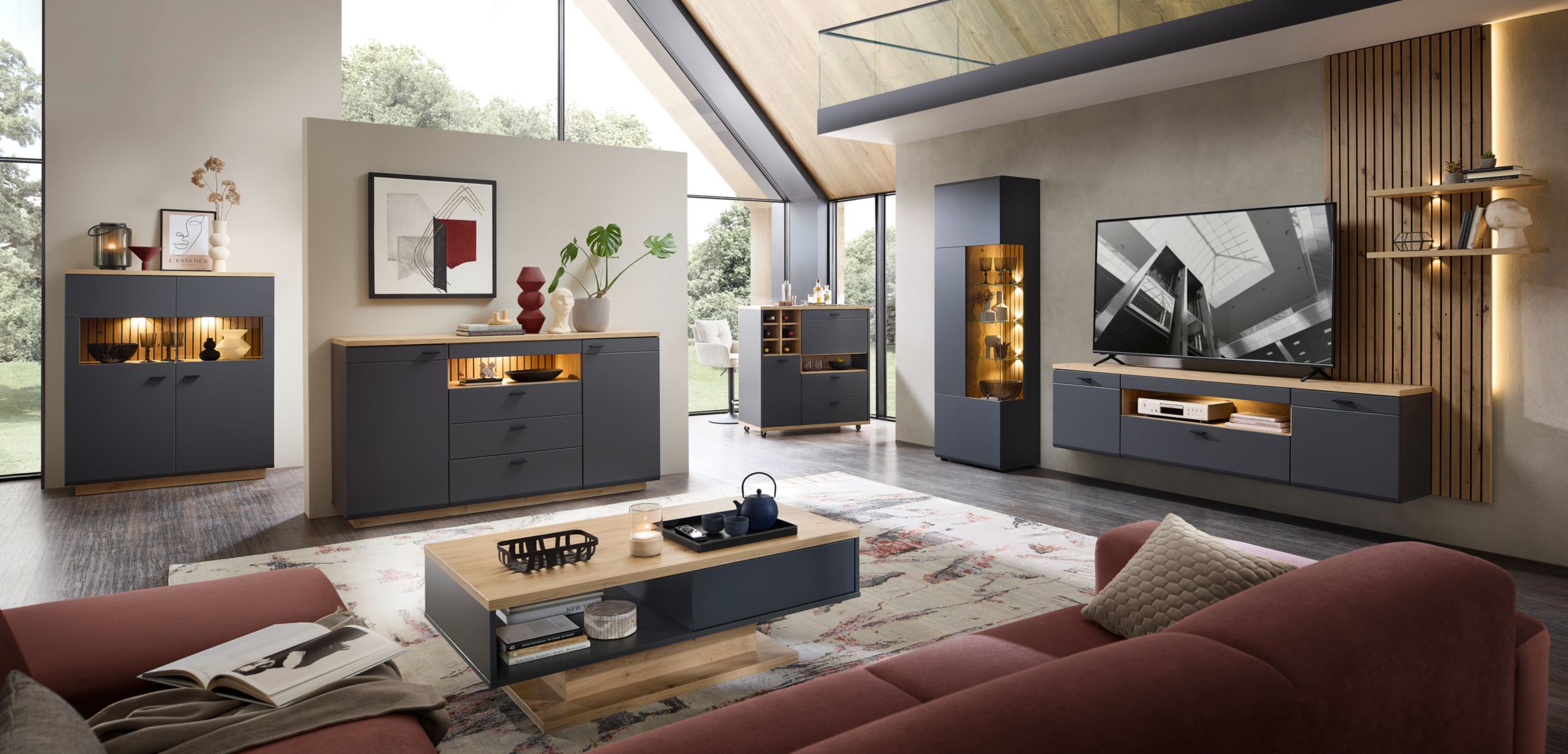 H&auml;nge-TV/Vitrinen-Kombination image number 5