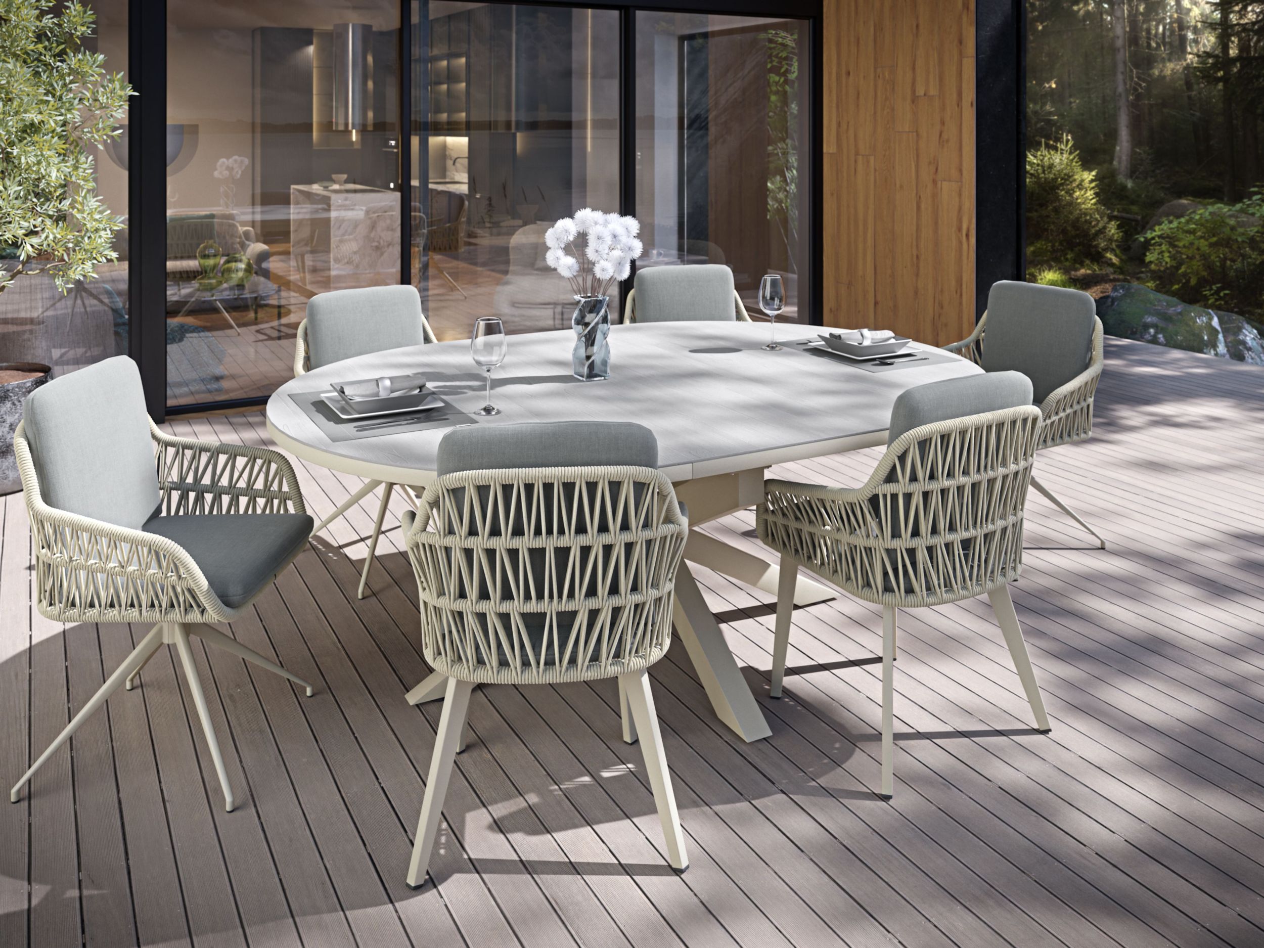 OUTDOOR Garten Ausziehtisch rund image number 3